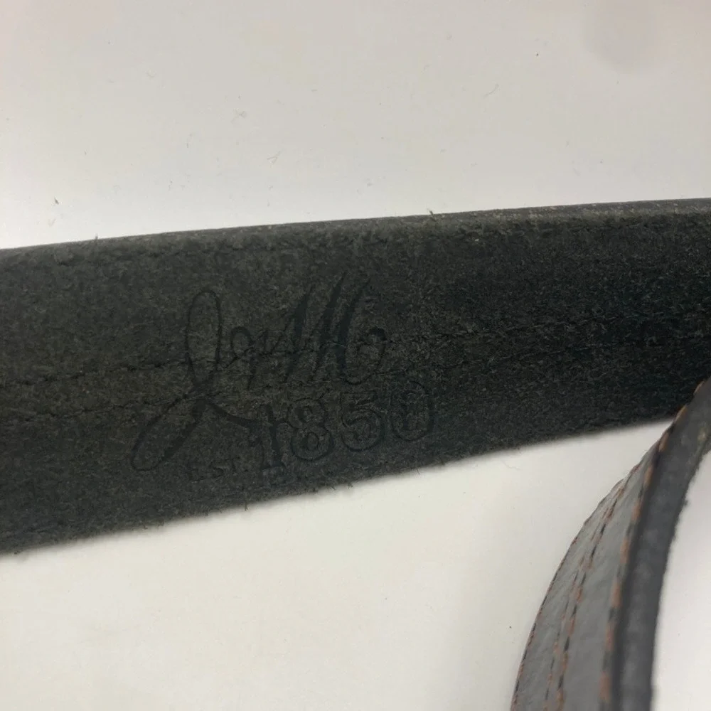 Johnston & Murphy Men's Split Leather Dress Belt 42 Dark Brown‎ Frame Buckle USA